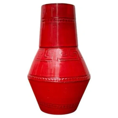 Pre-owned Bitossi Mid-century Italian Red Ceramic Vase From , 1960s