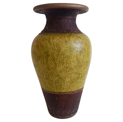 Pre-owned Bitossi Mid-century Italian Terracotta Vase, Etruscan Style, 1950s In Brown