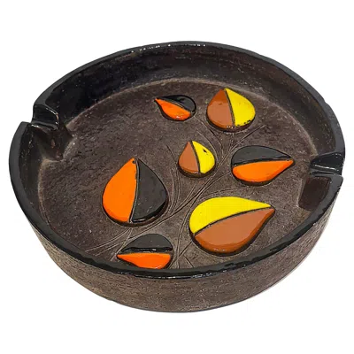 Pre-owned Bitossi Mid-century Modern  Ceramic Ashtray, Marked, 2 Available In Black