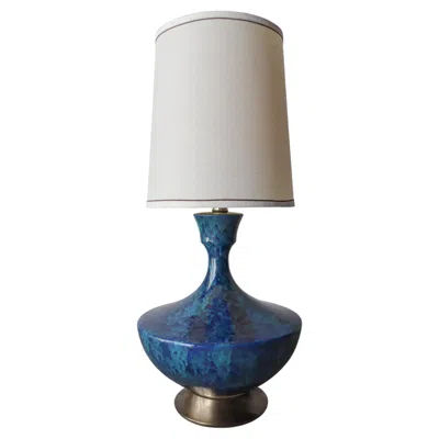 Pre-owned Bitossi Mid-century Modern Drip Glaze Ceramic Pottery Table Lamp In Clear