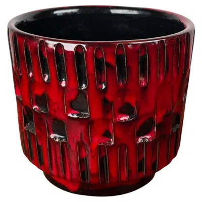 Pre-owned Bitossi Mid-century Modern Italian Studio Pottery Planter From , 1960s In Red