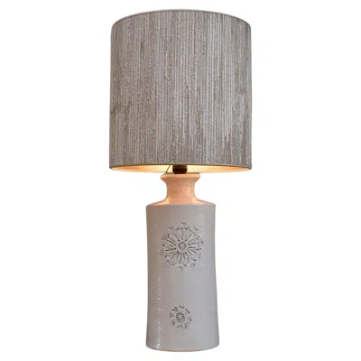 Pre-owned Bitossi Mid-century White Ceramic Glazed Table Lamp By  (free Us Wiring!)