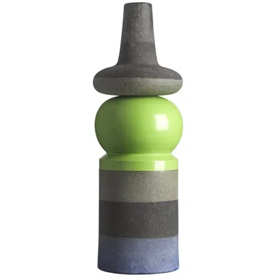 Pre-owned Bitossi Multi Shape Black Lava Vase In Red
