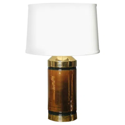 Pre-owned Bitossi Pair Of Ceramic  Lamps Gold, Black And Copper, 1960, Italy