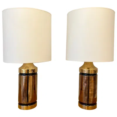 Pre-owned Bitossi Pair Of Ceramic Lamps By  In Sand