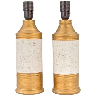 Pre-owned Bitossi Pair Of Table Lamps By  For Bergboms In Sand