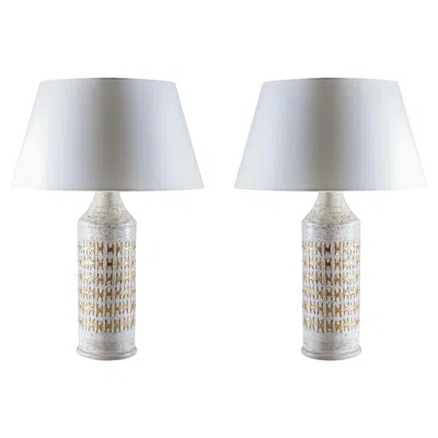 Pre-owned Bitossi Pair Of Table Lamps By  For Bergboms In Transparent