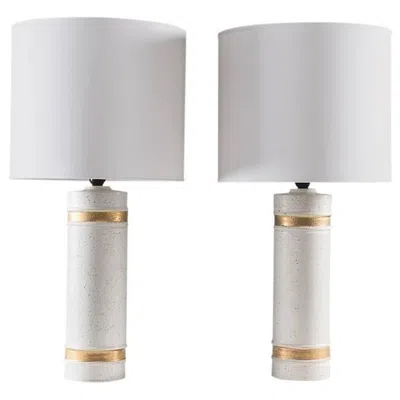 Pre-owned Bitossi Pair Of Table Lamps By  For Bergboms In Transparent