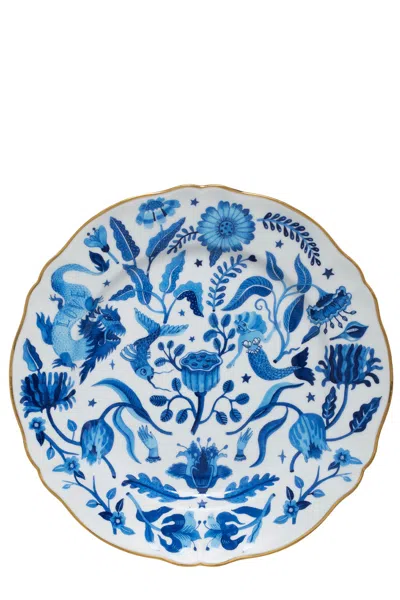 Bitossi Plate 'piatto Piano Cm.26,5 Marino' In Blue