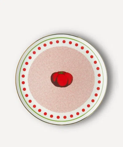 Bitossi Pomodoro Porcelain Round Plate In Red