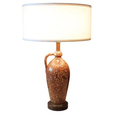 Pre-owned Bitossi Rare  Pottery Lamp For Wilmar. Mid Century Modern Italian Fine Decor 1950 In Brown