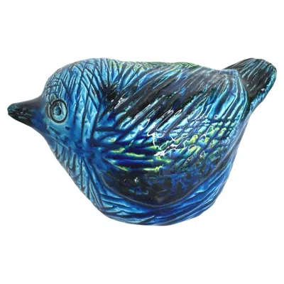 Pre-owned Bitossi Rimini Blue Ceramic Bird Sculpture By Aldo Londi, Italy, 1960s