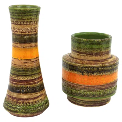 Pre-owned Bitossi Sahara Aldo Londi Cer Paoli Glazed Ceramic Vases, Italy, 1960s In Brown