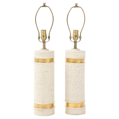 Pre-owned Bitossi Scandinavian Modern Birch Tree Lamps, Terracotta, Italy, 1970s In Gold