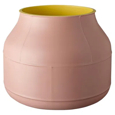 Pre-owned Bitossi Seams Pink And Yellow Decorative Ceramic Vase By Benjamin Humbert