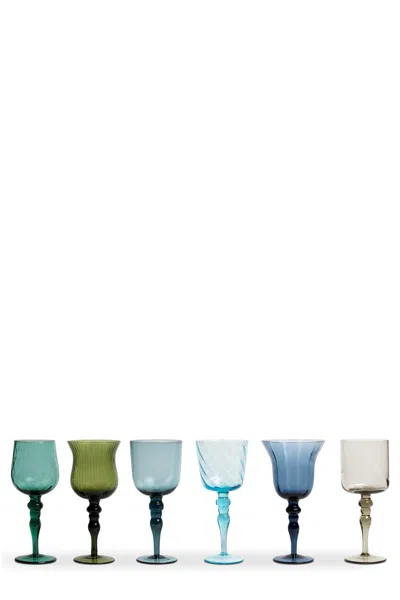 Bitossi Set 6 Diseguale Glasses In Multi
