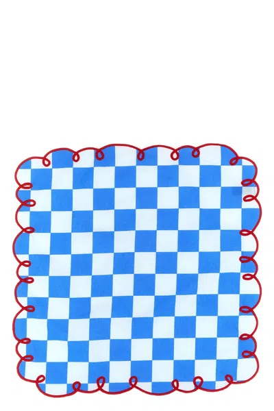 Bitossi Set Of 2 Napkins With Scalloped Edge In Blue