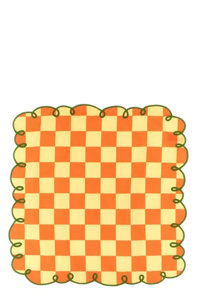 Bitossi Set Of 2 Napkins With Scalloped Edge In Orange