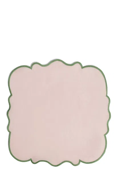 Bitossi Set Of 2 Napkins With Scalloped Edge In Pink