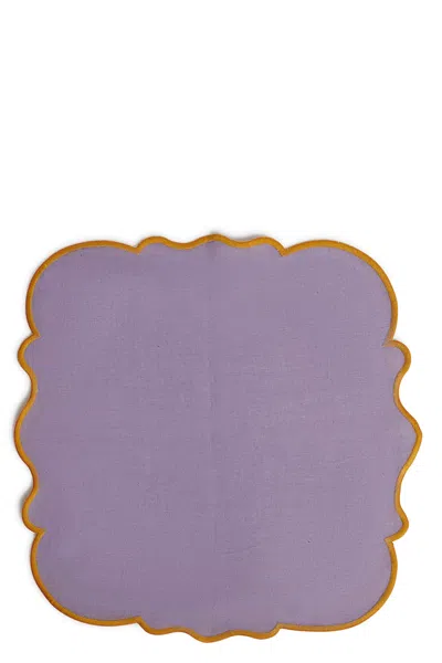 Bitossi Set Of 2 Napkins With Scalloped Edge In Purple