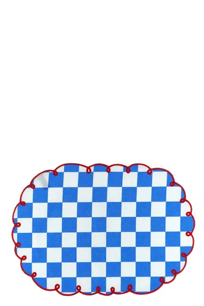Bitossi Set Of 2 Placemats With Scalloped Edge In Blue
