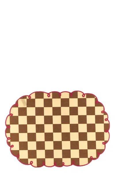 Bitossi Set Of 2 Placemats With Scalloped Edge In Brown