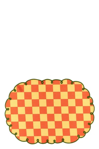 Bitossi Set Of 2 Placemats With Scalloped Edge In Orange