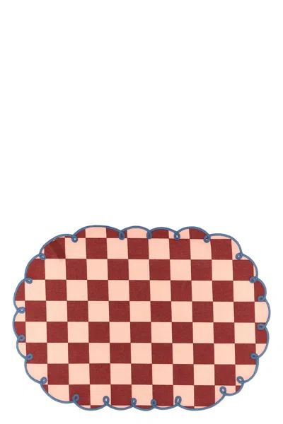 Bitossi Set Of 2 Placemats With Scalloped Edge In Brown
