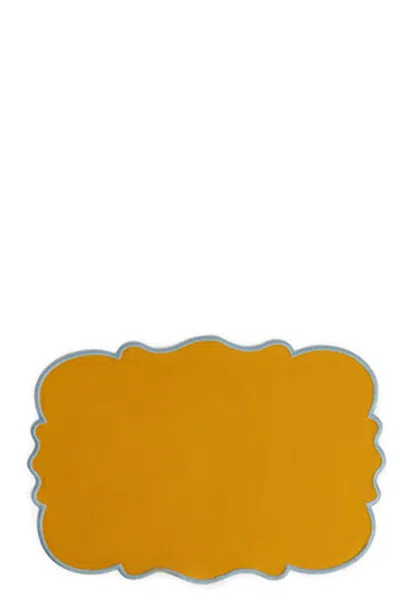 Bitossi Set Of 2 Placemats With Scalloped Edge In Yellow
