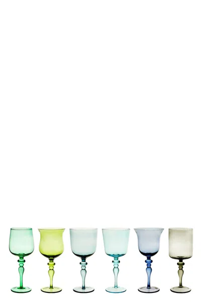 Bitossi Set Of 6 Goblets Assorted Shapes In Multi