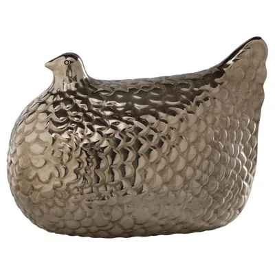Pre-owned Bitossi Silver Hen Figurine By Aldo Londi