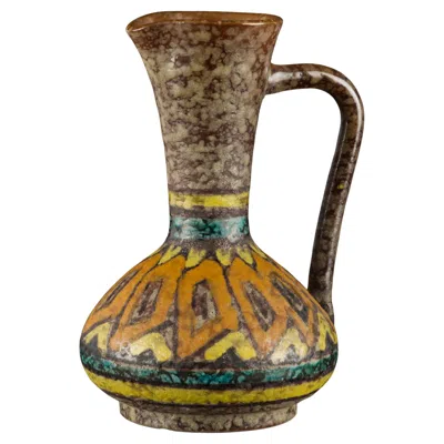 Pre-owned Bitossi Studio Pottery Lava Glaze Vase Pitcher Italy 1960s In Red