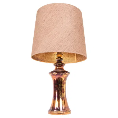 Pre-owned Bitossi Table Lamp In Metallic Bronze & Gold Ceramic, Italy 1960s