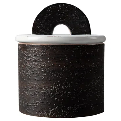 Pre-owned Bitossi Tagliata Series Decorative Box By Aldo Londi In Black