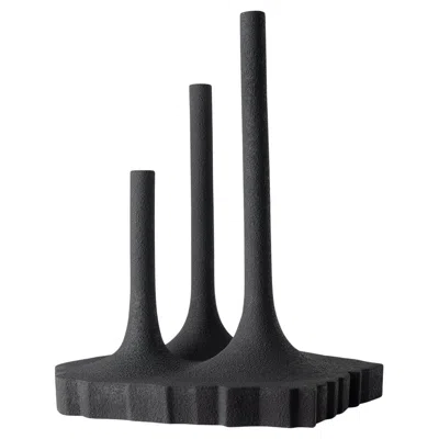 Pre-owned Bitossi Three Stems Black Vase By Fabio Novembre
