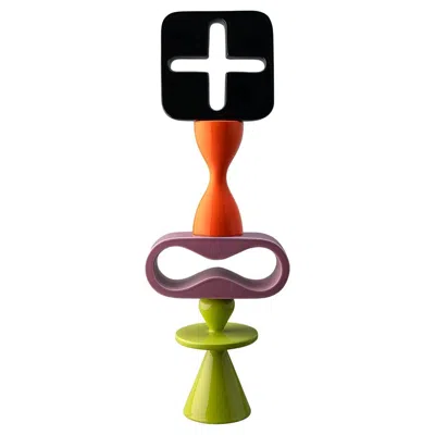 Pre-owned Bitossi Totem Black Orange Purple And Green Decorative Sculpture By Karim Rashid