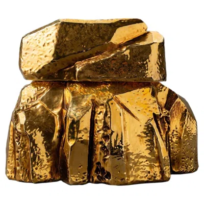 Pre-owned Bitossi Uncovered Collection - Gold Ceramic Sculpture By Faye Toogood In Brown