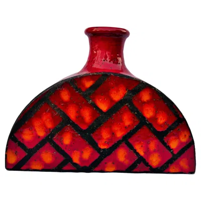 Pre-owned Bitossi Vaso Attribuito Ad Aldo Londi /  Per Raymor In Red