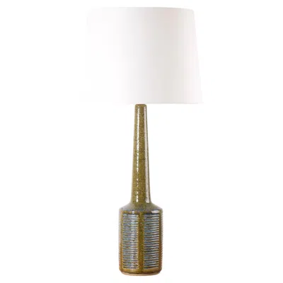 Pre-owned Bitossi Very Tall Danish Palshus Table Lamp Moss Green And Blue, Modern Ceramic 1960s