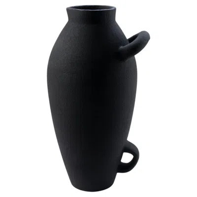 Pre-owned Bitossi Vessel Black Ceramic Vase By Rooms Studio