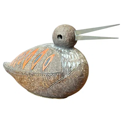 Pre-owned Bitossi Vintage Aldo Londi Italian Ceramiche Bird / Duck Sculpture By  Raymor In Brown
