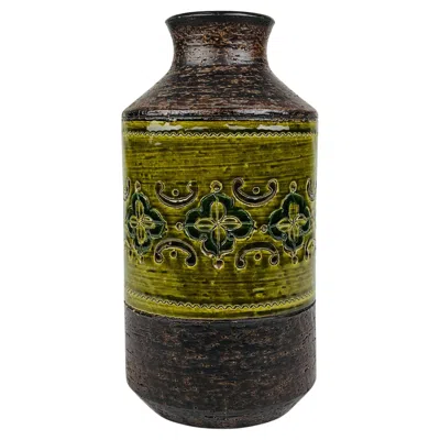 Pre-owned Bitossi Vintage Ceramic Vase, Design Aldo Londi,  Italy 1970s In Brown