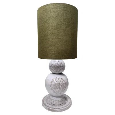 Pre-owned Bitossi Vintage Engraved Ceramic Table Lamp "siviglia" By Aldo Londi For , Italy In Transparent