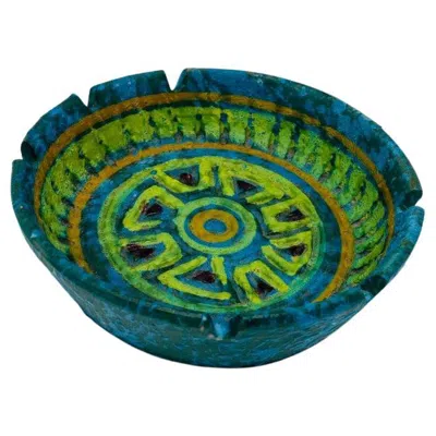Pre-owned Bitossi Vintage Italian  Studio Pottery Ashtray In Blue