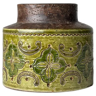 Pre-owned Bitossi Vintage Small Ceramic Vase, Design Aldo Londi, , Italy 1970s In Brown