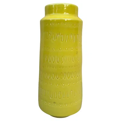 Pre-owned Bitossi Vintage Yellow Vase, Made In Italy By Ceramiche Tadinate