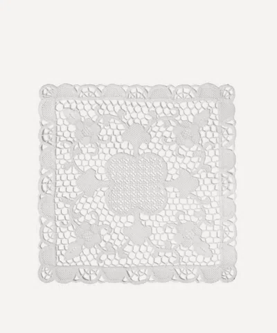 Bitossi White Lace Square Doily In Multi