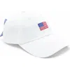 Bits & Bows American Flag Bow Baseball Hat In White