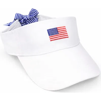 Bits & Bows American Flag Bow Visor In Pink