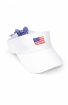 Bits & Bows American Flag Visor In White